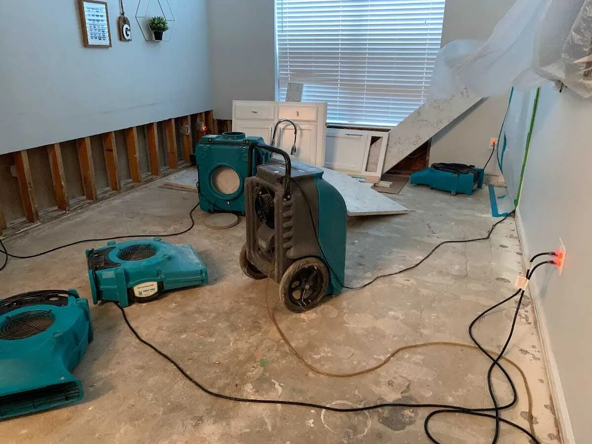 Dehumidifier in flood-cut room for Water Extraction & Removal in Lago Vista